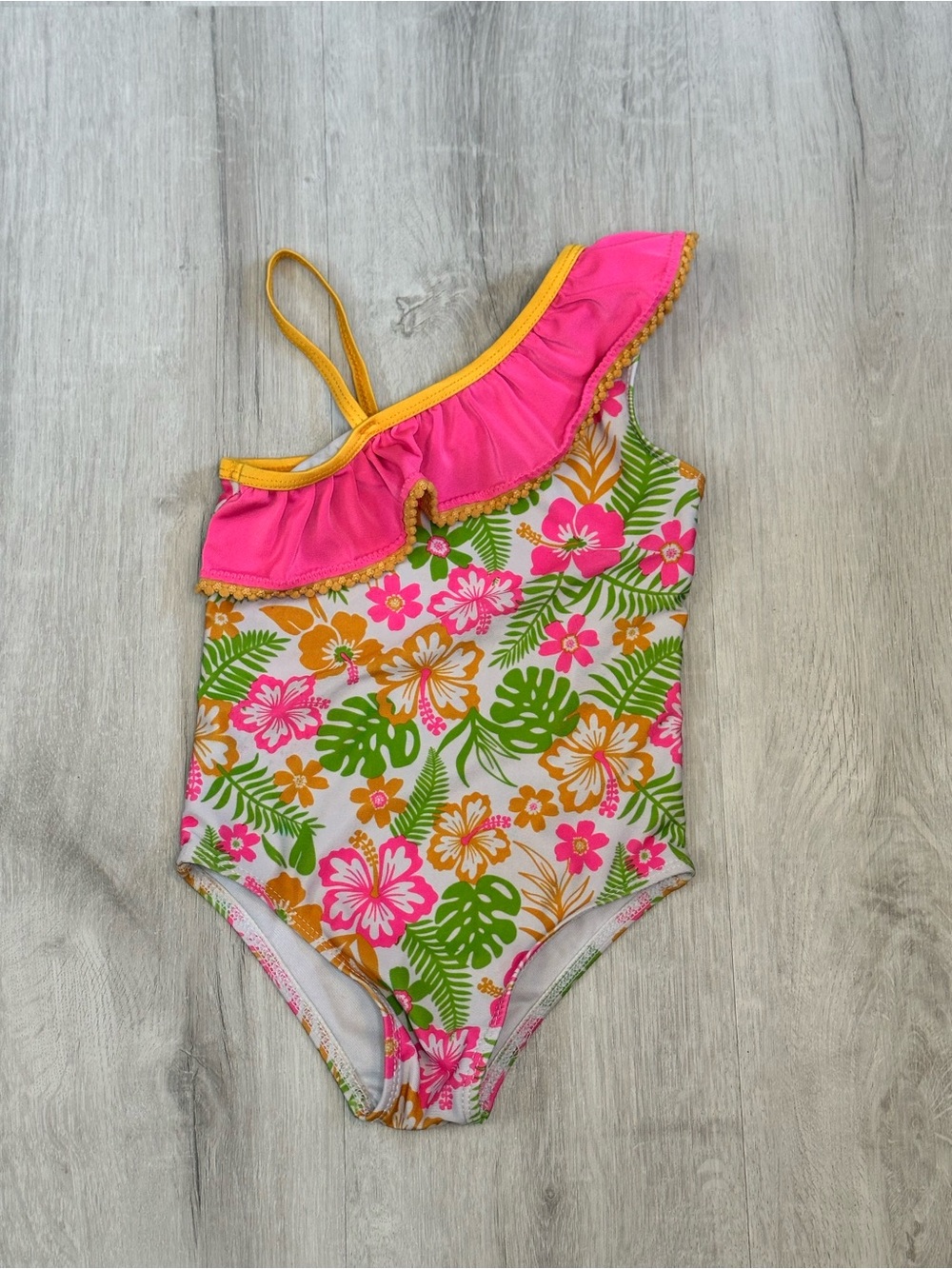 Kids - 3 for $10 - Kidgets One-Shoulder Floral Ruffle Swimsuit